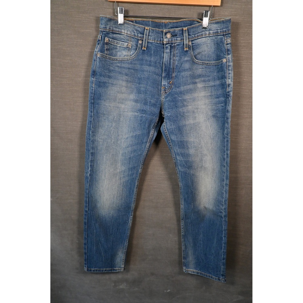 Levis 502 Taper Mens Blue Denim Jeans Medium Wash 32x29 WaterLess 502-0487